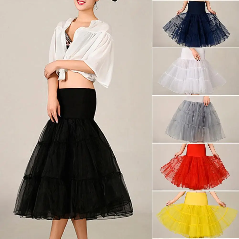 

Skirts Vintage 50s 60s Women Ball Gown Tutu Skirt Swing Rockabilly Petticoat Underskirt Crinoline Fluffy Pettiskirt for Wedding