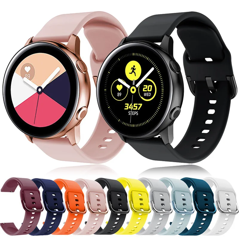 

Ремешок силиконовый для Samsung Galaxy Watch 42 мм Active 2 Active 3 Gear S2, браслет для наручных часов Huami Amazfit bip, 20 мм 22 мм