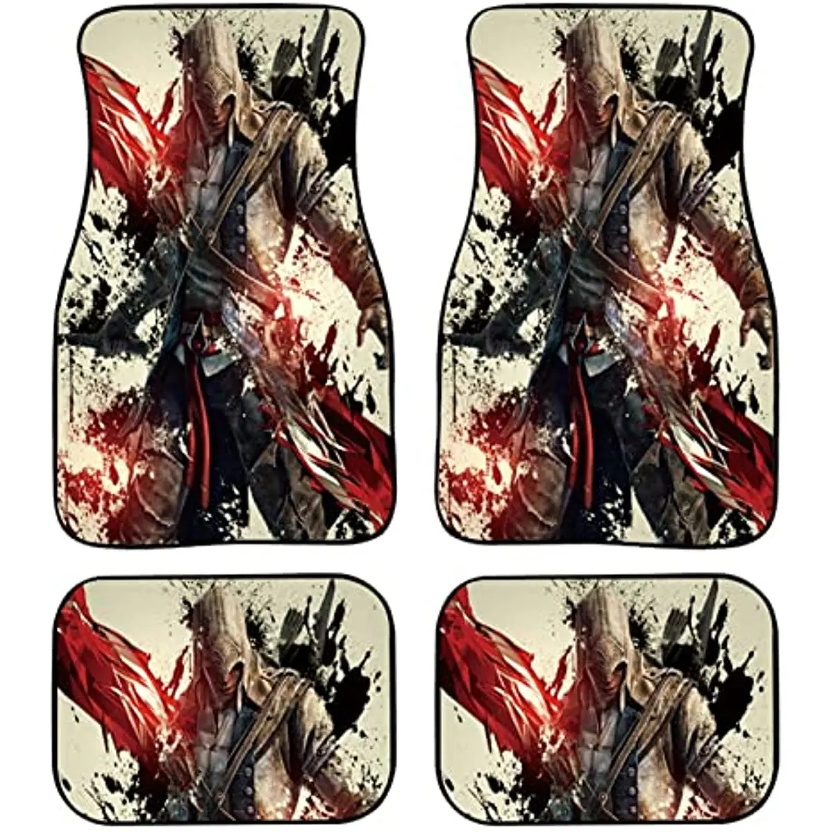 

CMSQXIFU Anime Character Design Car Mats Universal Anti-Skid Pads Rubber Backing Car Front and Rear Carpet Pads Short Plush car