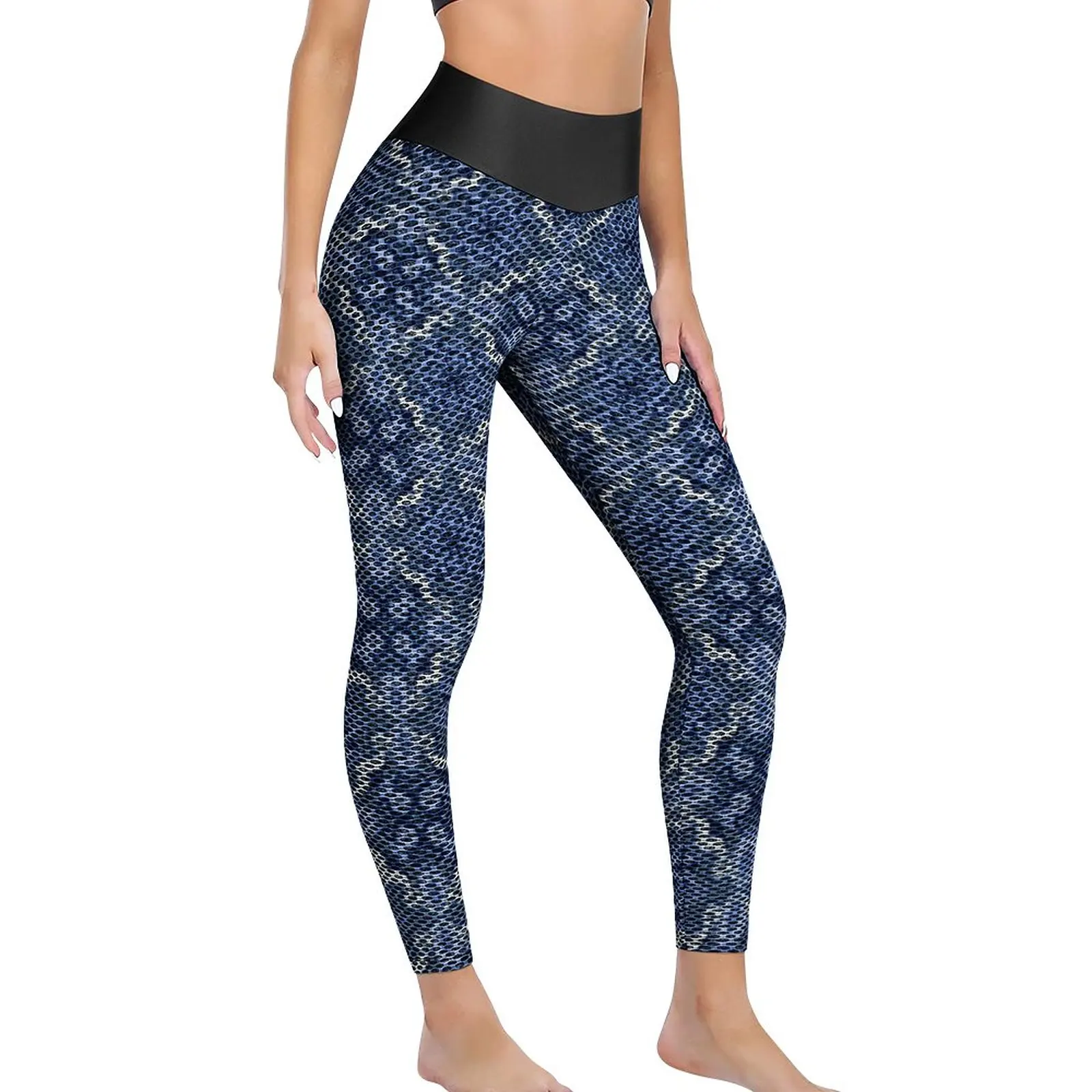 

Blue Baroque Floral Leggings Retro Bohemia Print Gym Yoga Pants Lady Push Up Casual Leggins Sexy Seamless Design Sports Tights