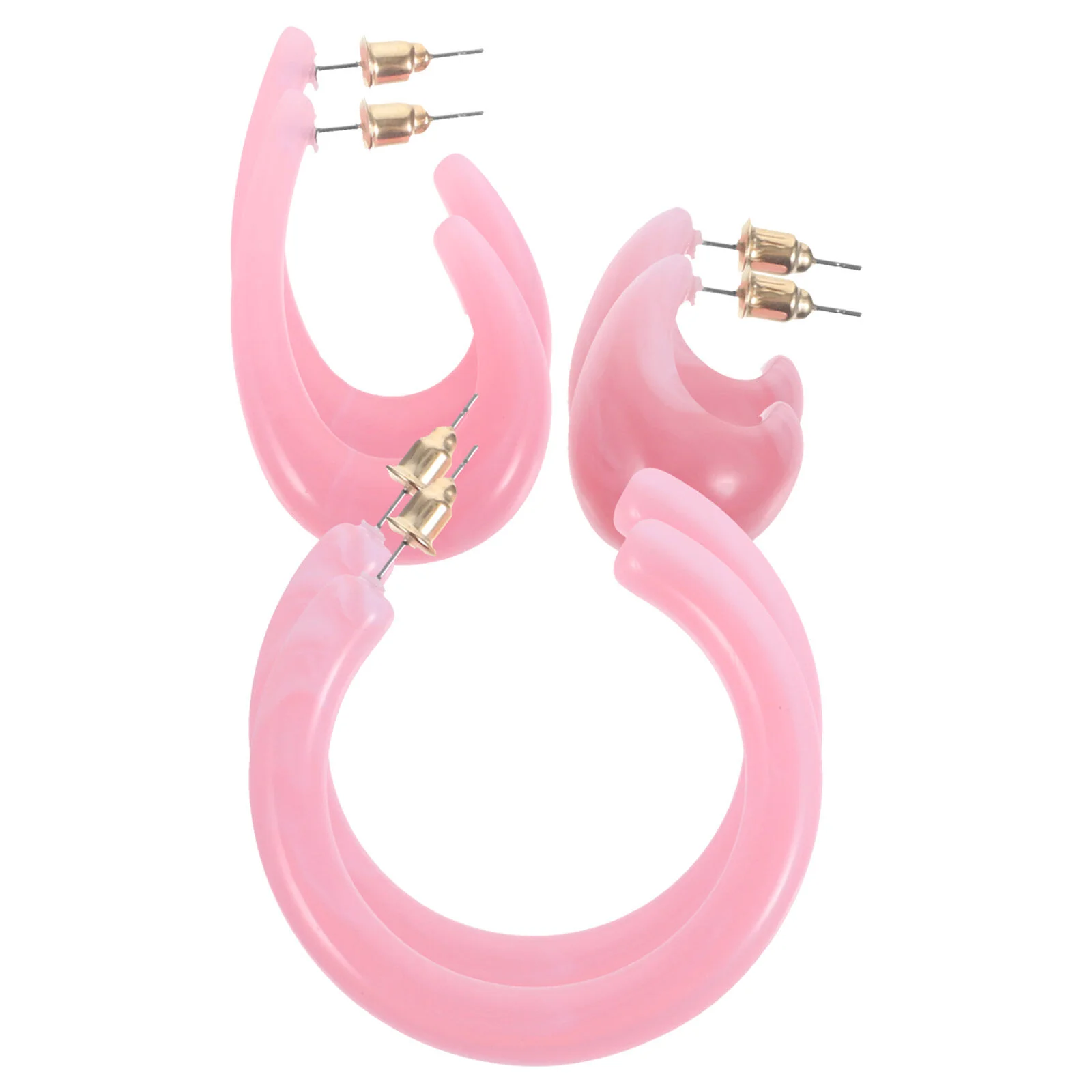 

Three-dimensional C-shaped Earrings Jewelries Drop Funky Women Hoop Womens Cool