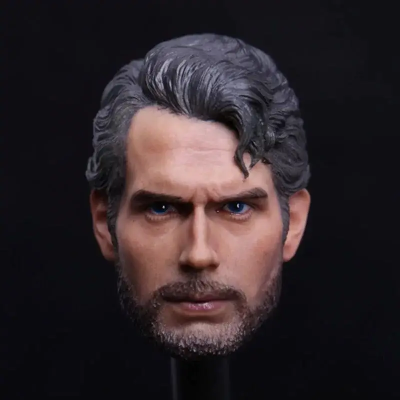 

1/6 Scale male Henry Cavill Head Sculpt PVC Old age beard Head Carving fit 12 inches PH TBL Male Action Figure Model