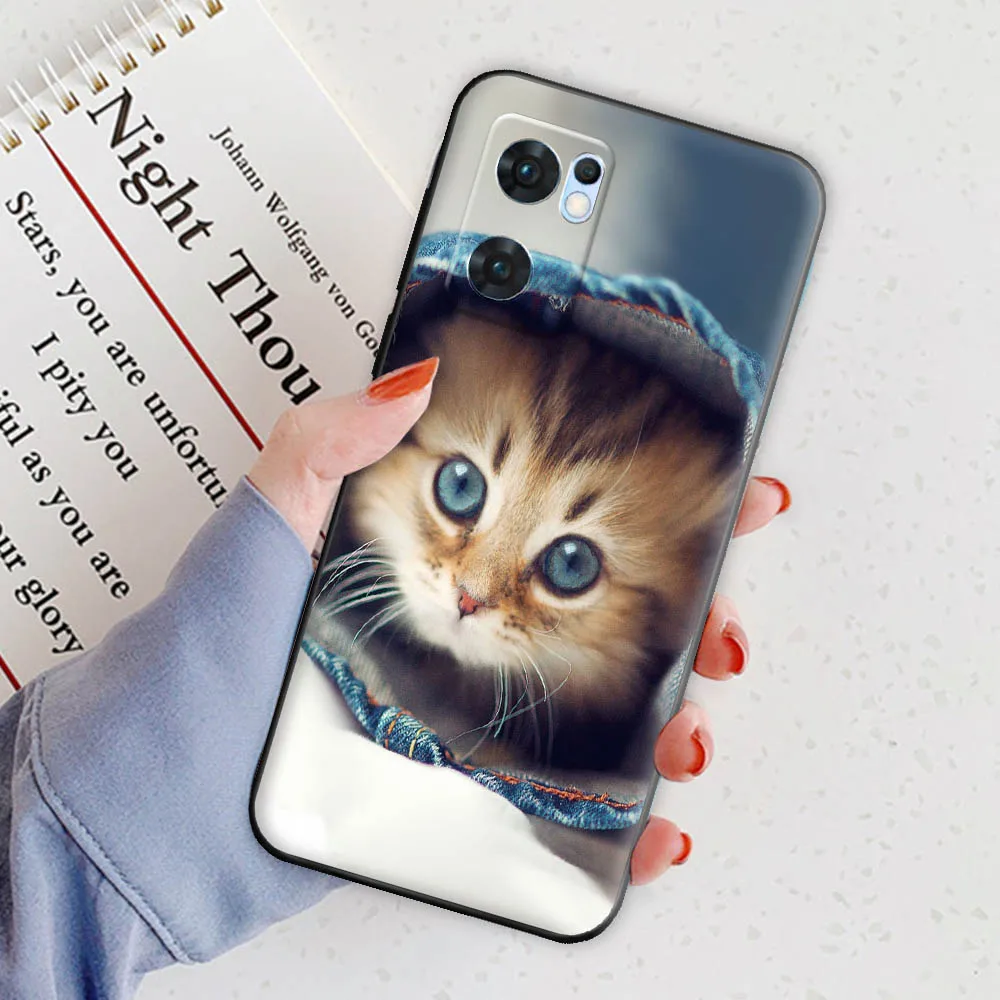 Чехол для OPPO Find X5 Lite CPH2371 милый модный защитный чехол с животными черная