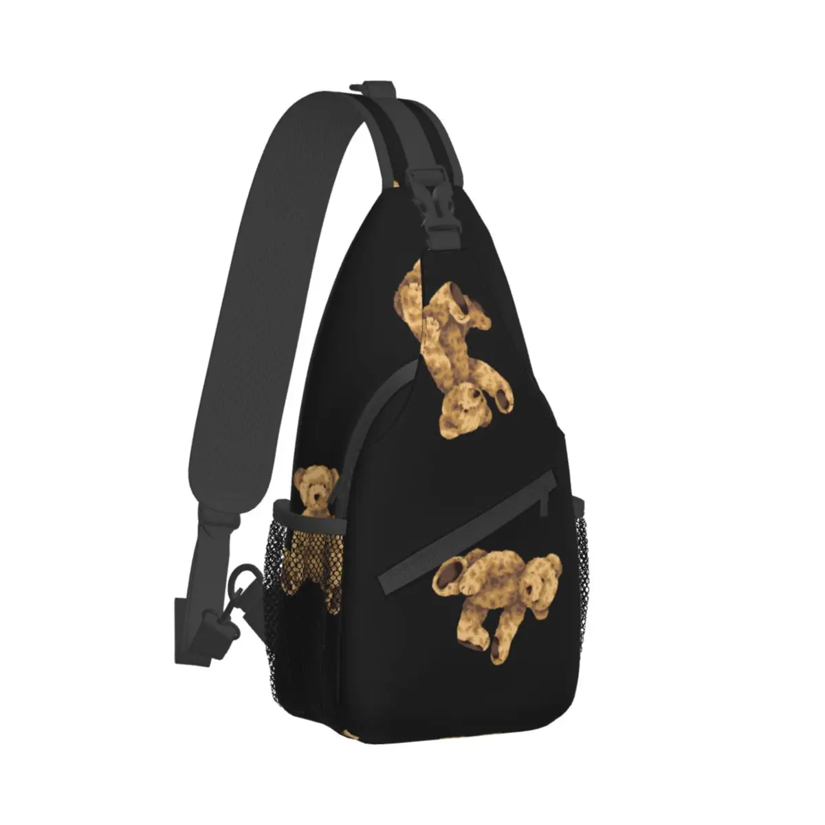 

Funny Bear Print Shoulder Bags Cute Animal Kawaii Chest Bag Women School Travel Sling Bag Fishing Print Crossbody Bags