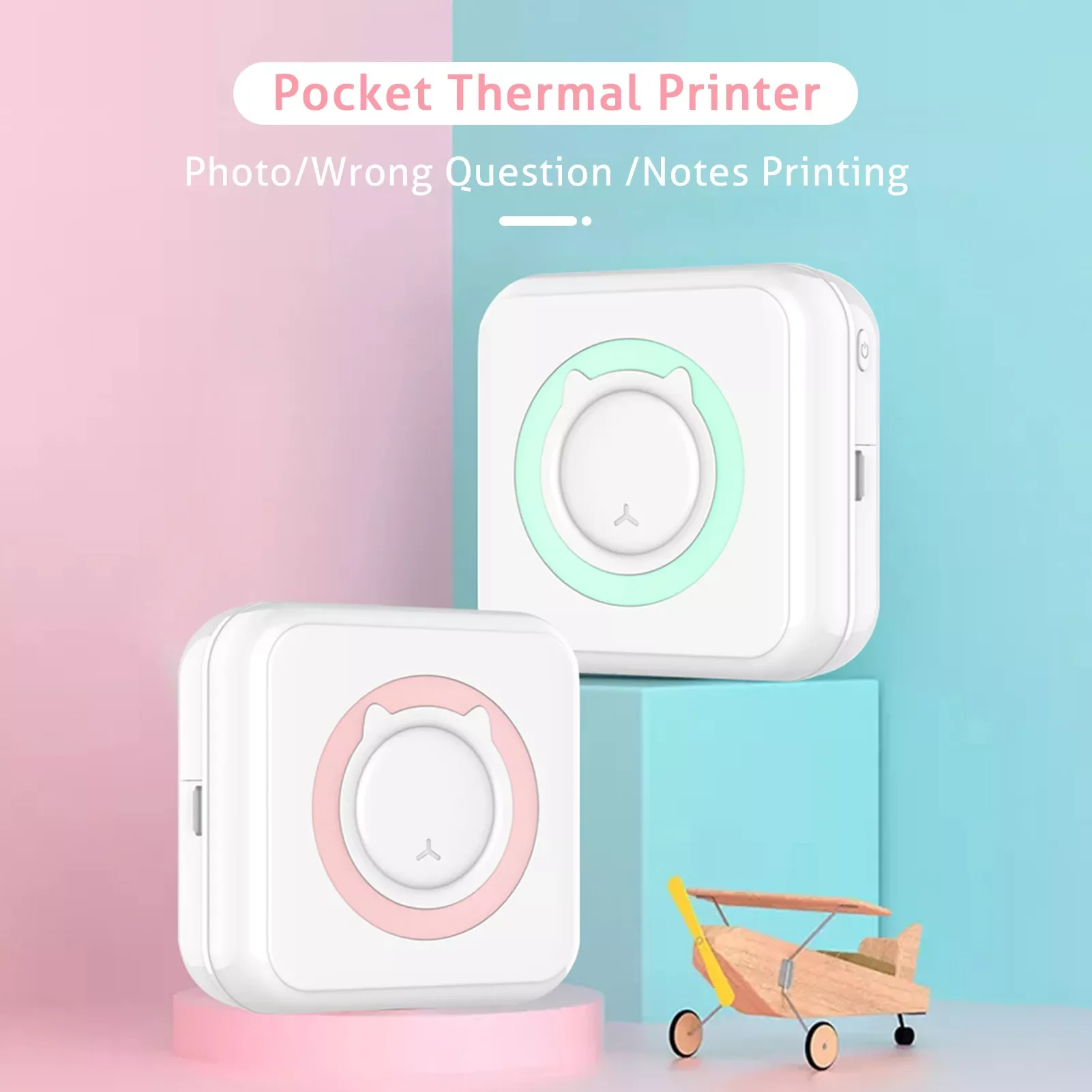 

Pocket Thermal Printer Portable Mini Wirelessly BT Connect 200dpi Photo Label Memo Wrong Question Printing with 1 Roll Paper