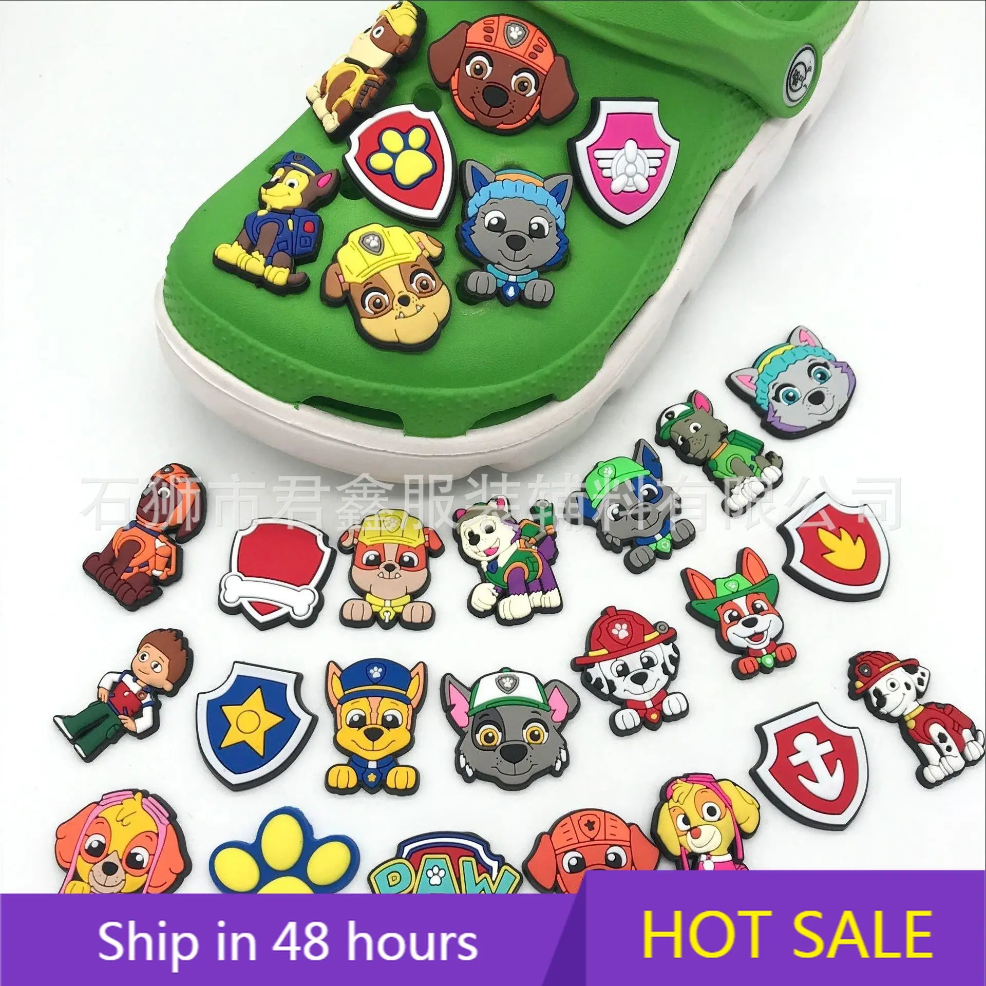 

Single Sale 1pcs PAW Patrol PVC Shoe Buckle Wholesale Available Cartoons Croc Accessories Decoration Charms for Boys Women Gifts