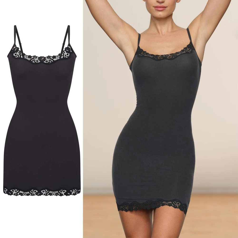 

Женское платье на бретелях-спагетти, с круглым вырезом