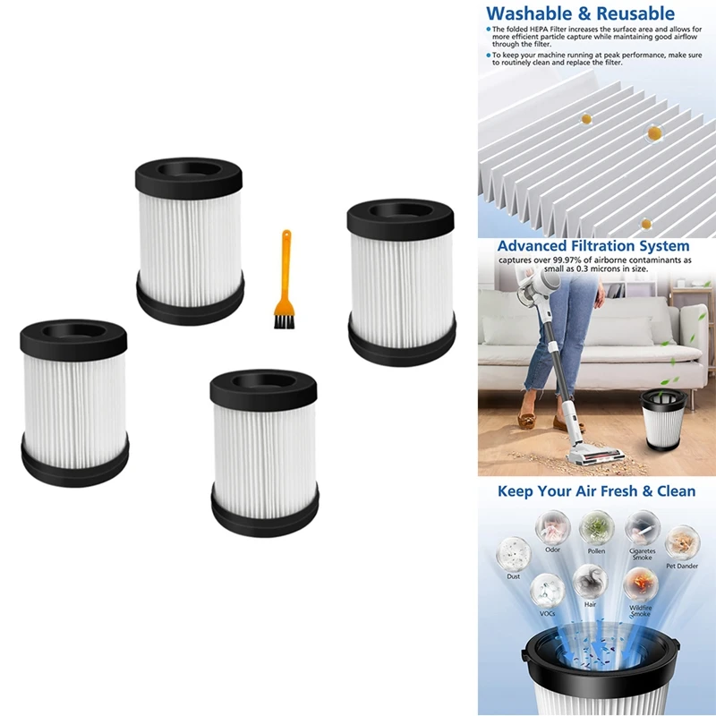 

4 шт., детали для пылесоса с HEPA-фильтром FSV001