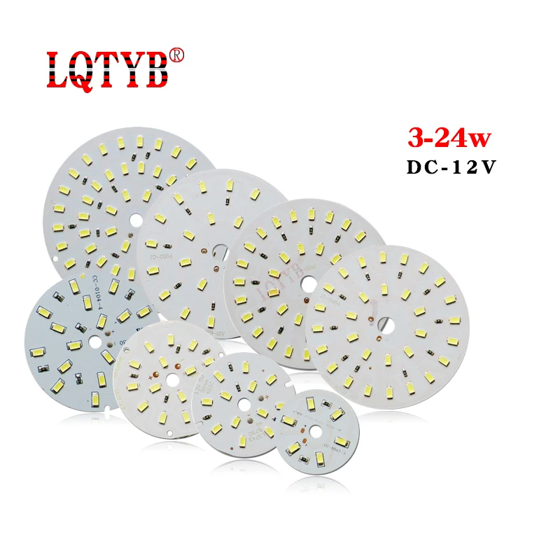 

DC12V LED Chip 3W 5W 7W 9W 12W 15W 18W 24W Low Voltage White Light Source Round SMD 5730 Lamp board For Downlight