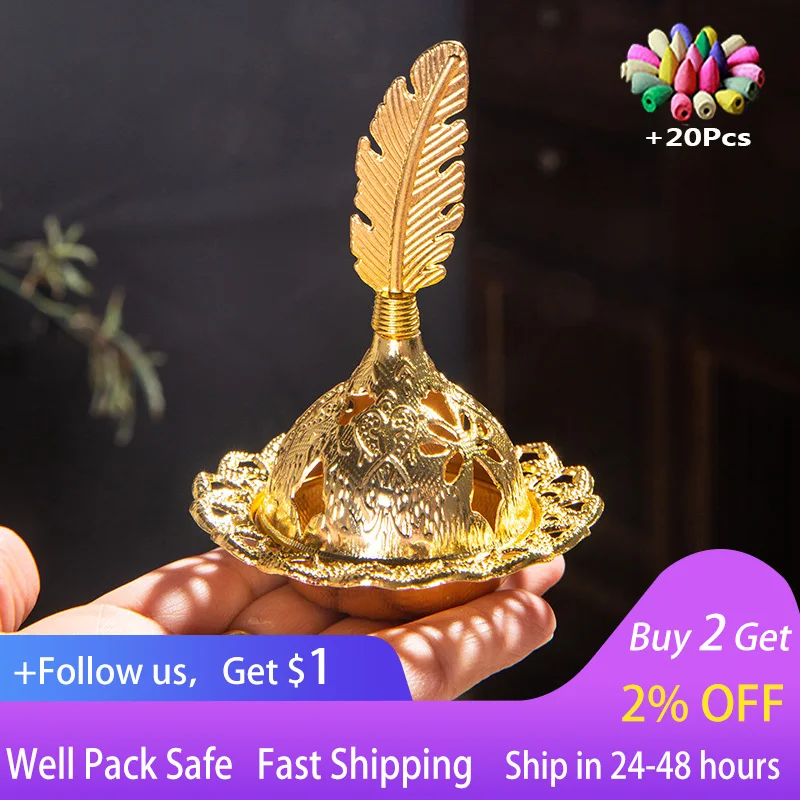 

Eid Mubarak Decor Muslim Islamic Party Decoration Mini Metal Incense Burner for Home Desk Ramadan Decoration 2023