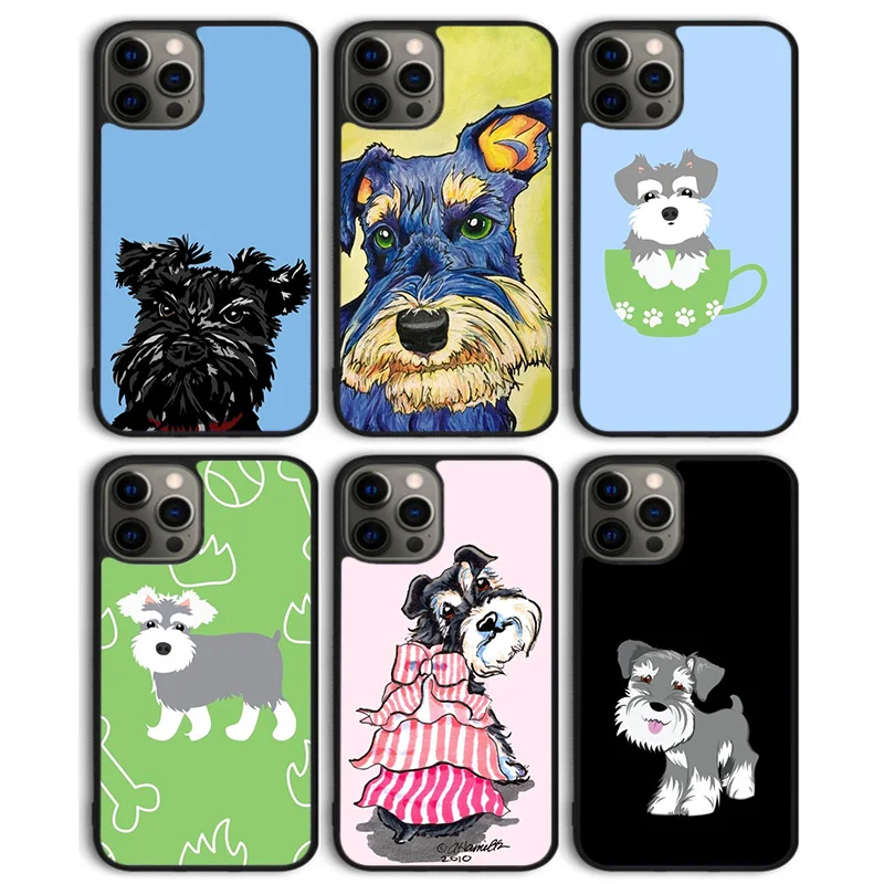 Чехол для телефона Симпатичная собака шнауцер чехол iPhone 16 15 SE2020 14 13 11 12 Pro Max mini XS XR X