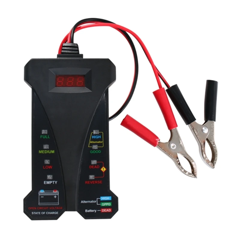 

Electronic Alternator Tester Battery Monitoring Meter LED Diagnostic Dropship