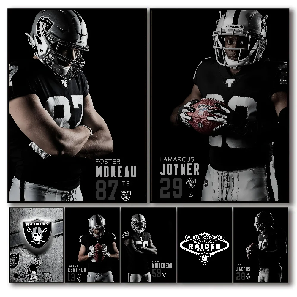 Регби L-Las Vegas Raiders плакат с бумажным принтом для дома гостиной спальни входа бара