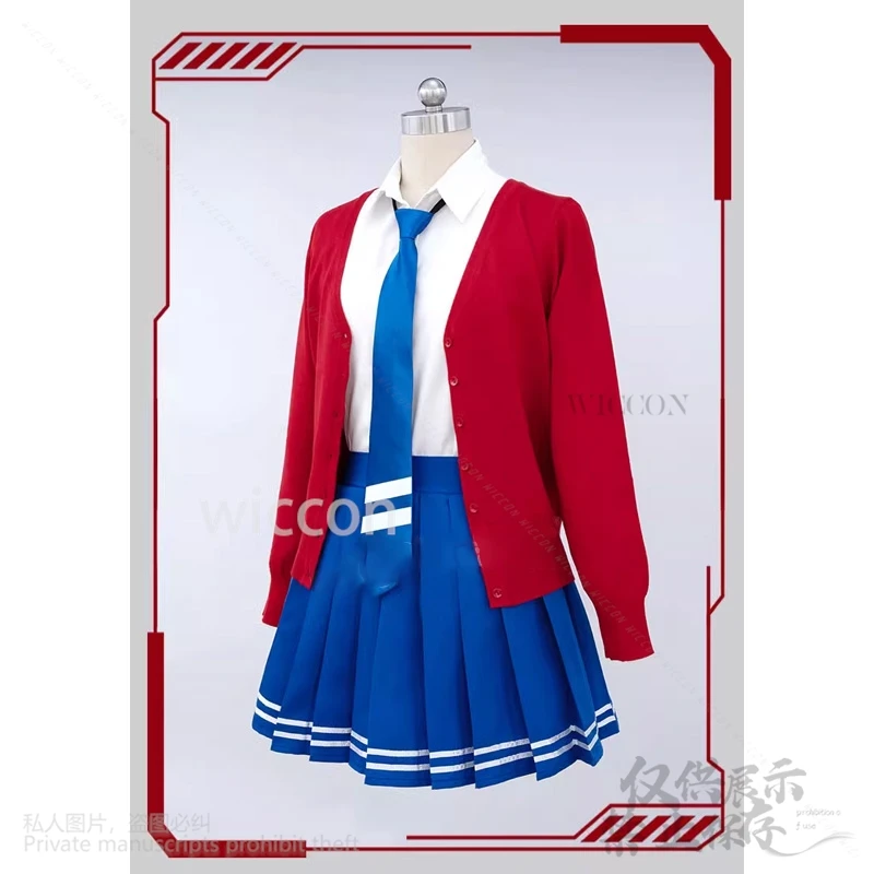 Аниме Horror Game Mita MiSide Косплей Костюм Красное Пальто Свитер Платье и Парики Для