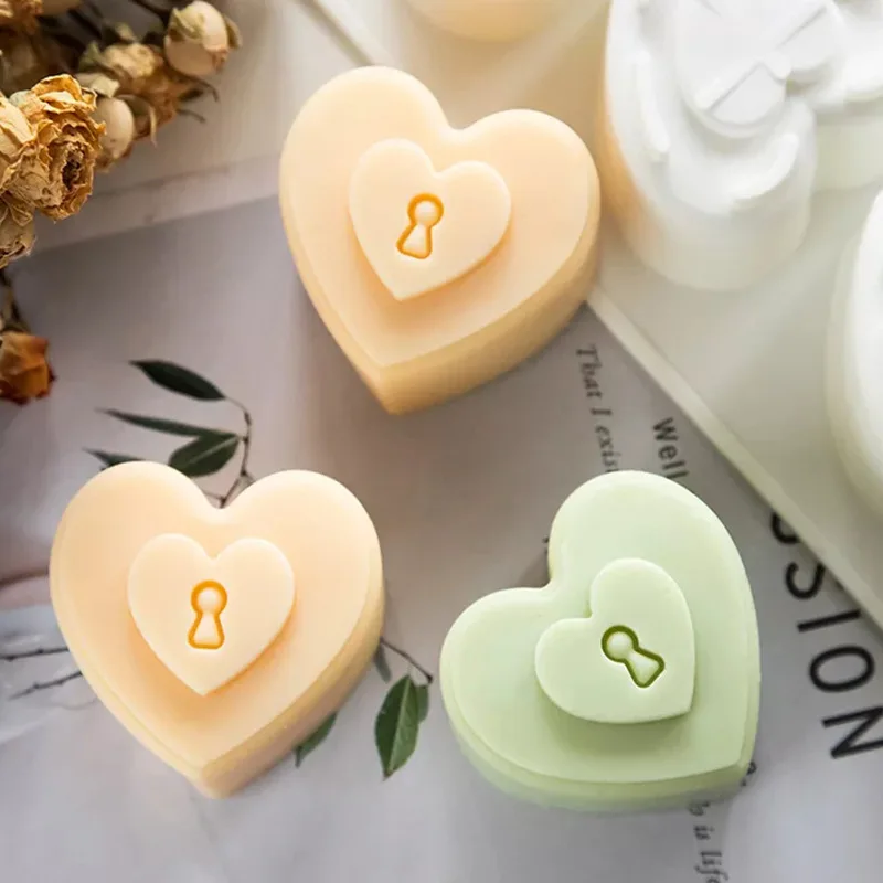 

Силиконовые формы SILIKOLOVE Lock Love форма в виде сердца для мыла для изготовления мыла