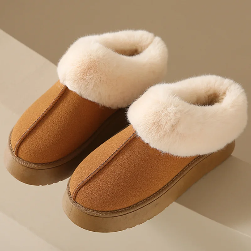 

Snow Boots 2023 Winter New Plush Warm Women Short Boots Casual Suede Fur Chelsea Ankle Boots Platform Shoes Ladies Botas Mujer