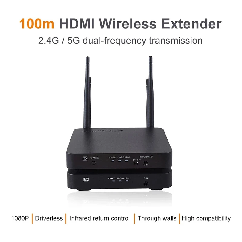 

100 м беспроводной HDMI удлинитель 2,4 ГГц/5 ГГц 1080P Wifi HDMI 1,3 аудио видео передатчик приемник с ИК-поддержкой HDCP1.4 HDTV