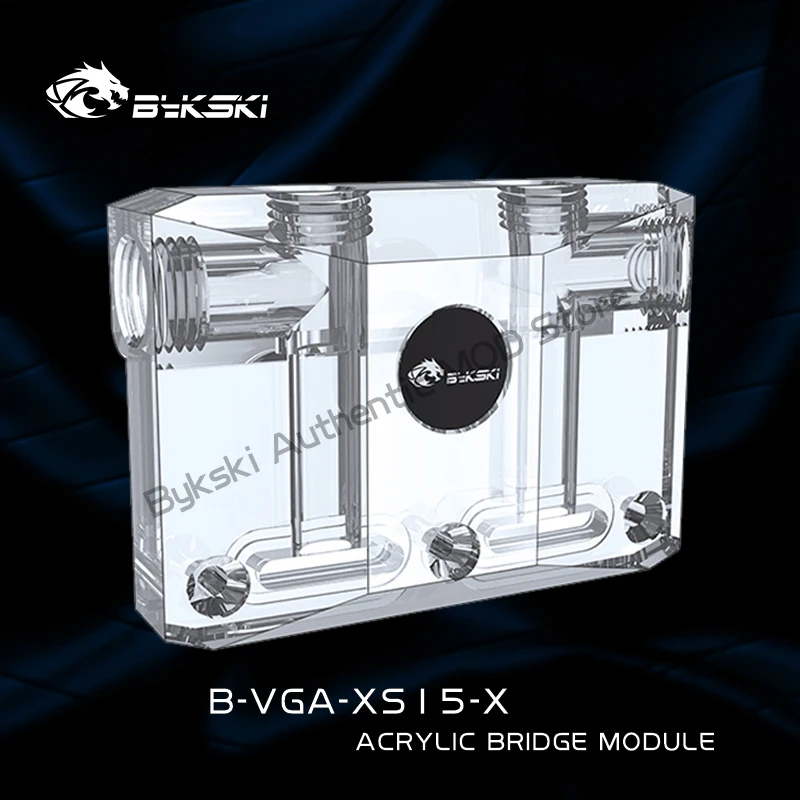 

BYKSKI L-shaped Bridge Module Acrylic for GPU Water Block,Compact Computer Case Water Cooling Loop B-VGA-XS15-X