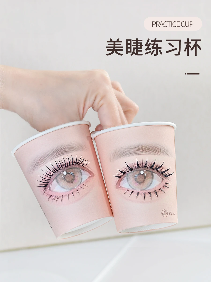 

Eyelash Shaping Practice Graft Eyelash Beginner's Paper Cup Style Display False eyelashes Aids