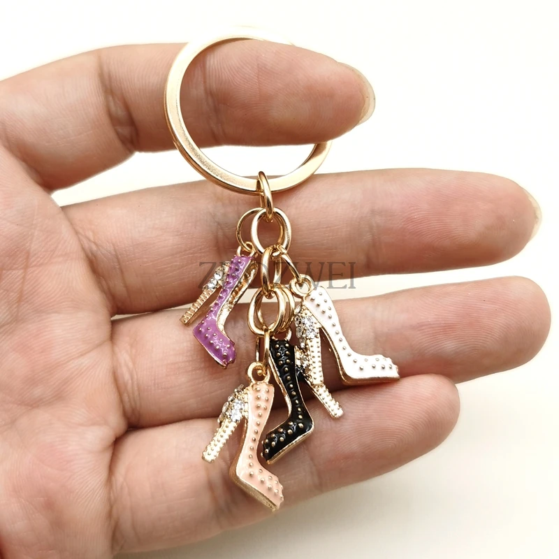 

Cute Keychain Originality Colorful High Heels Key Chains Enamel Shoes Key Ring Gifts for Women Girls Handbag Accessorie Jewelry