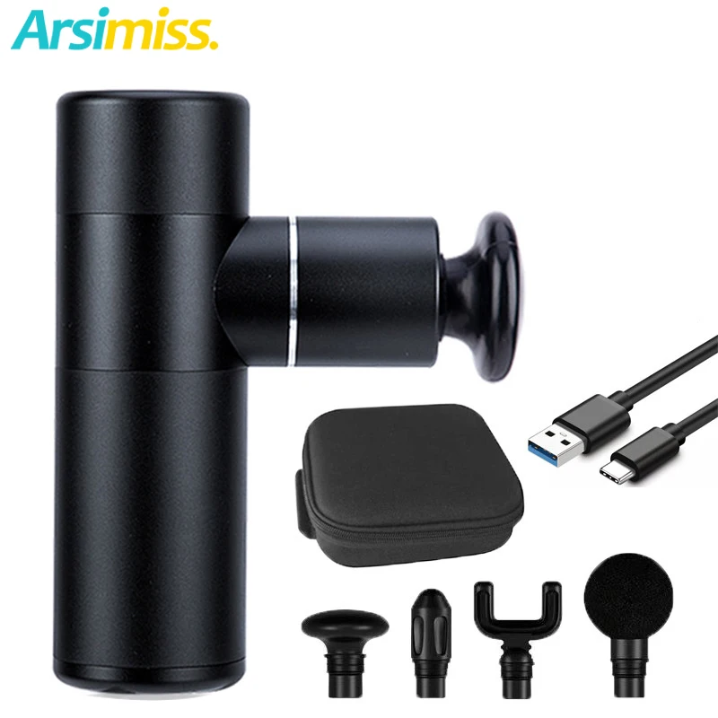 

4 Gears Mini Muscle Massage Gun Portable Electric Body Massager Deep Tissue Neck Vibration Pain Relief Relaxation Fascia Gun