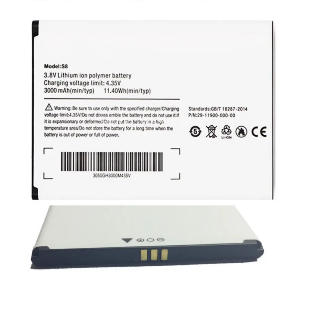 

Li-ion High quality Replacement Battery Authentic 3000mAh For Ulefone S8 Pro 5.3Inch Android 7.0 4G Mobile MT6737 Smartphone