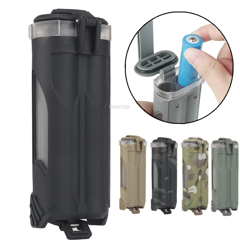 

Tactical Battery Storage Box for CR123 AAA 18650 18350 Batteries Molle Case Military Army Paintball Airsoft Accessories