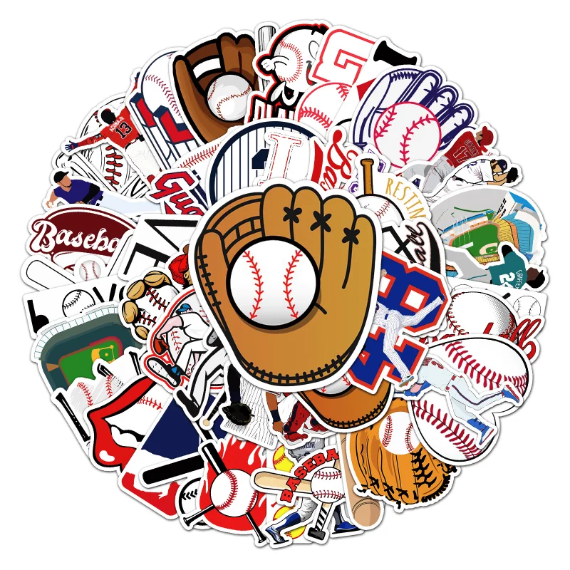 

10/30/50PCS Cool Cartoon Baseball Stickers Bike Skateboard Guitar Laptop Luggage Helmet PVC Outdoor Game Sports Sticker Decals
