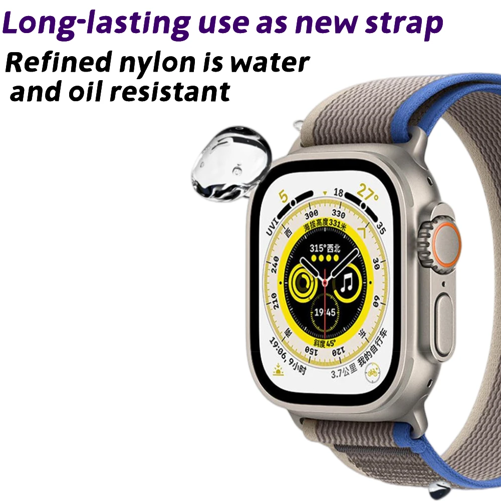 Nylon Trail Loop Strap For Apple Watch8 Ultra 49mm Fashion Band Baracelet For Iwatch7 6 5 4 3 2 SE 38 40 41 42 44 45mm Wristband