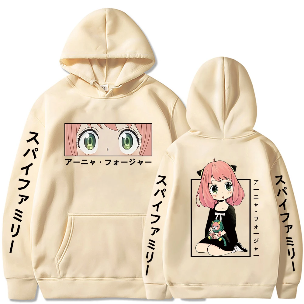 

Толстовка с капюшоном Spy X Family Anya, женская одежда в стиле аниме, уличная одежда с круглым вырезом, толстовки унисекс для девочек, толстовки с м...
