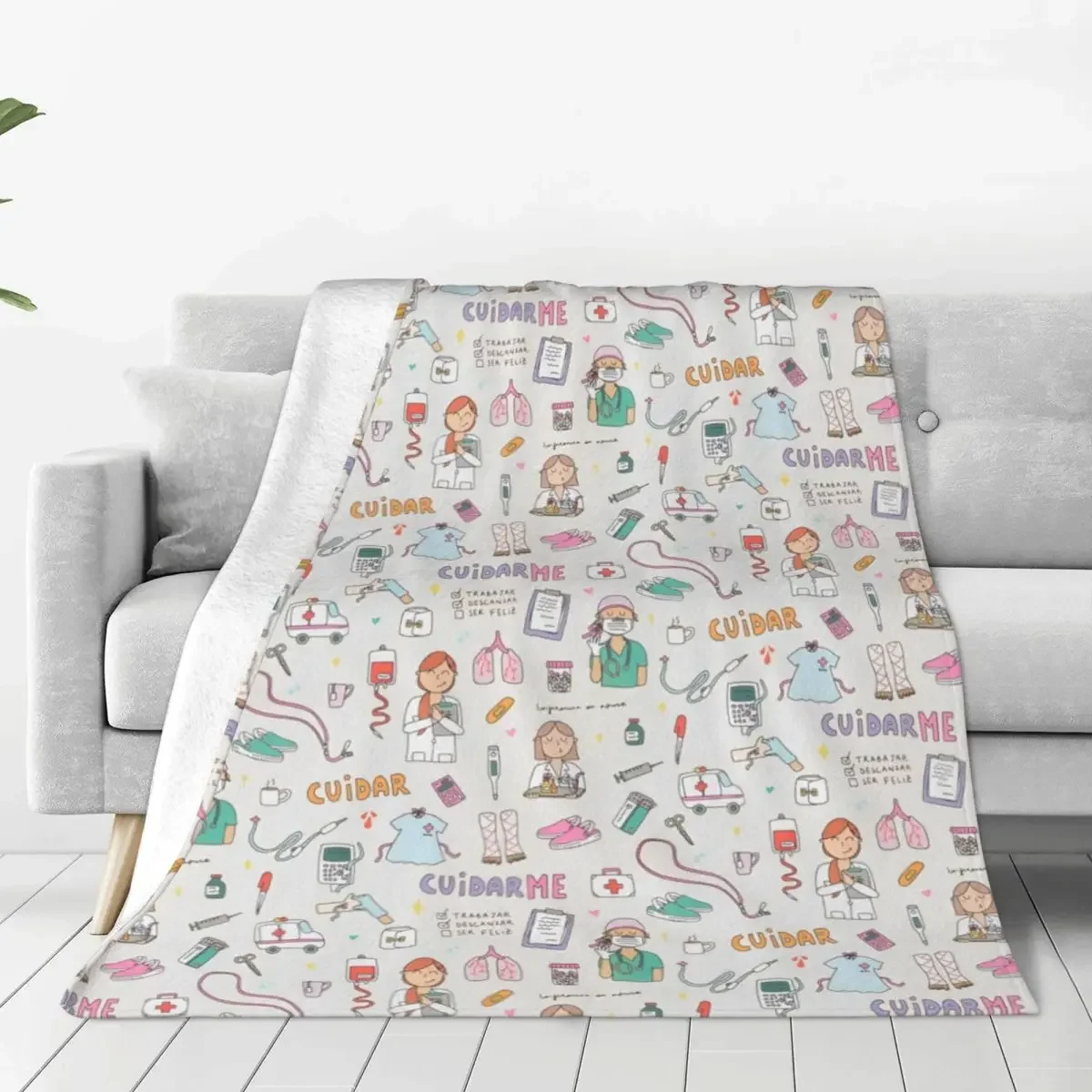 Зимнее Фланелевое медицинское одеяло с рисунком врача фланелевое для сна легкие