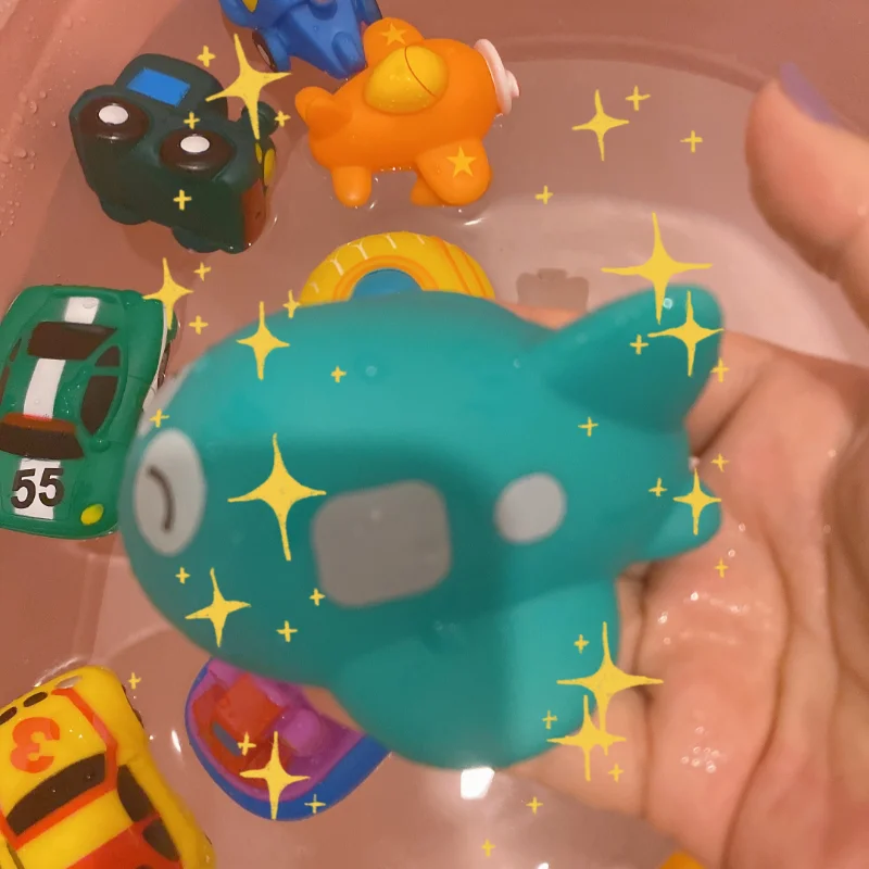 2pcs/Set Baby Cute Animals Bath Toy Swimming Water Toys Soft Rubber Float Squeeze Sound Kids Wash Play Funny Gift