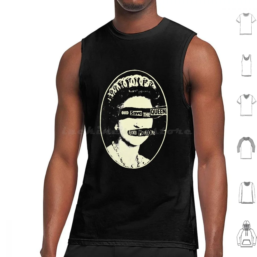 

God Save The Queen Retro Vintage Punk Rock Classic Tank Tops Vest Sleeveless God Save The Queen Retro Vintage Punk Classic
