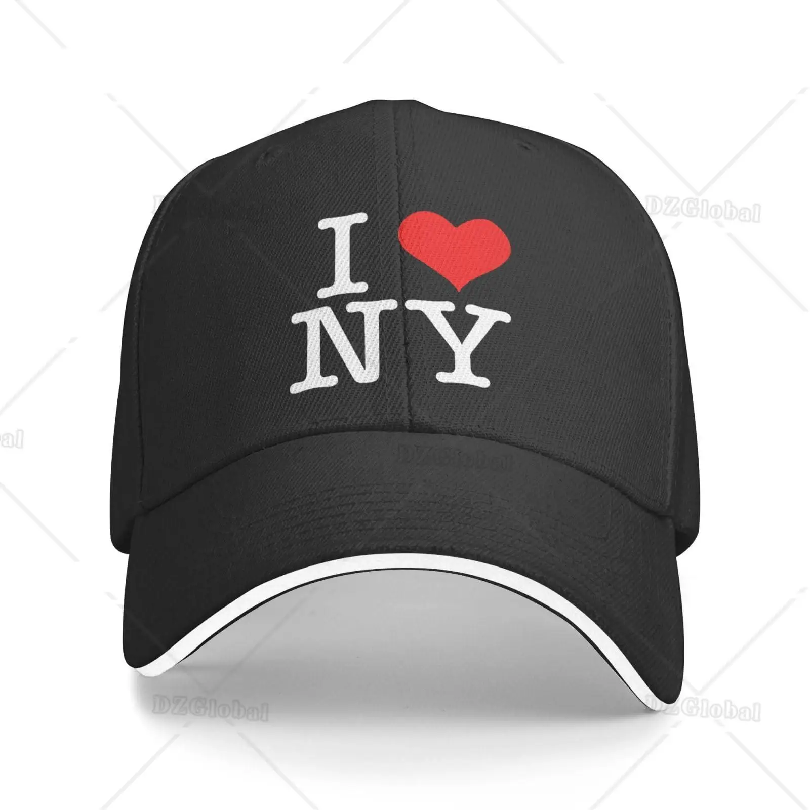 Фото I Love NY New York Hat Шляпа дальнобойщика Регулируемая бейсболка Женская сетчатая кепка Мужская шляпа для папы Черная №1