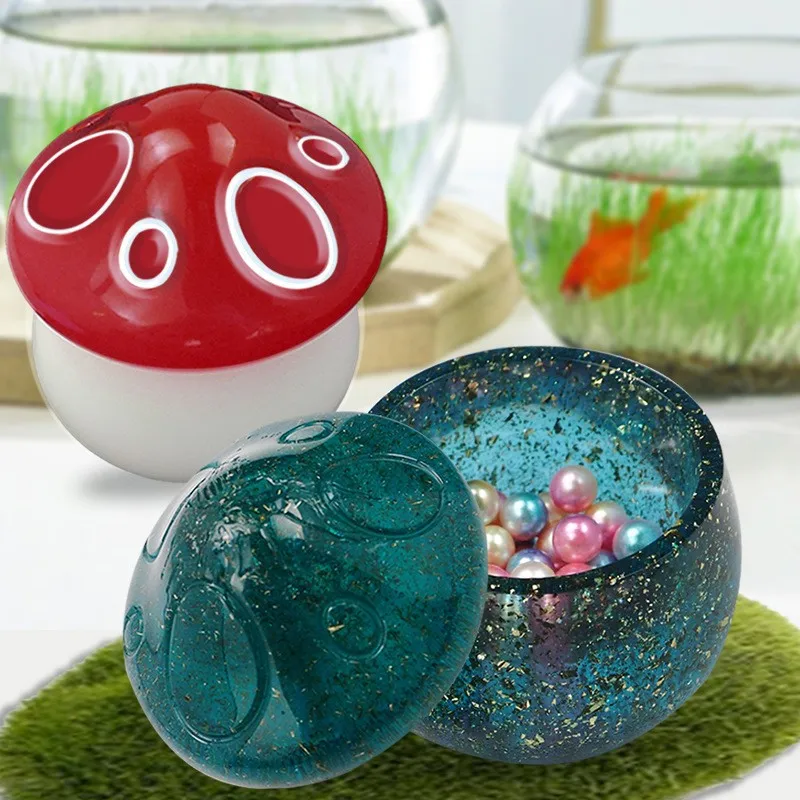 

DIY Bottle Crystal Epoxy Resin Mold Mushroom Jar Storage Box Silicone Mold