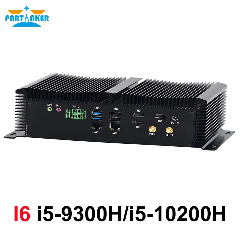 Industrial Fanless Mini PC Intel Core i7 10870H i7 9750H i5 10200H i5 9300H Win 10/11 with 3 HD-MI 6*COM Dual LAN GPIO Computer