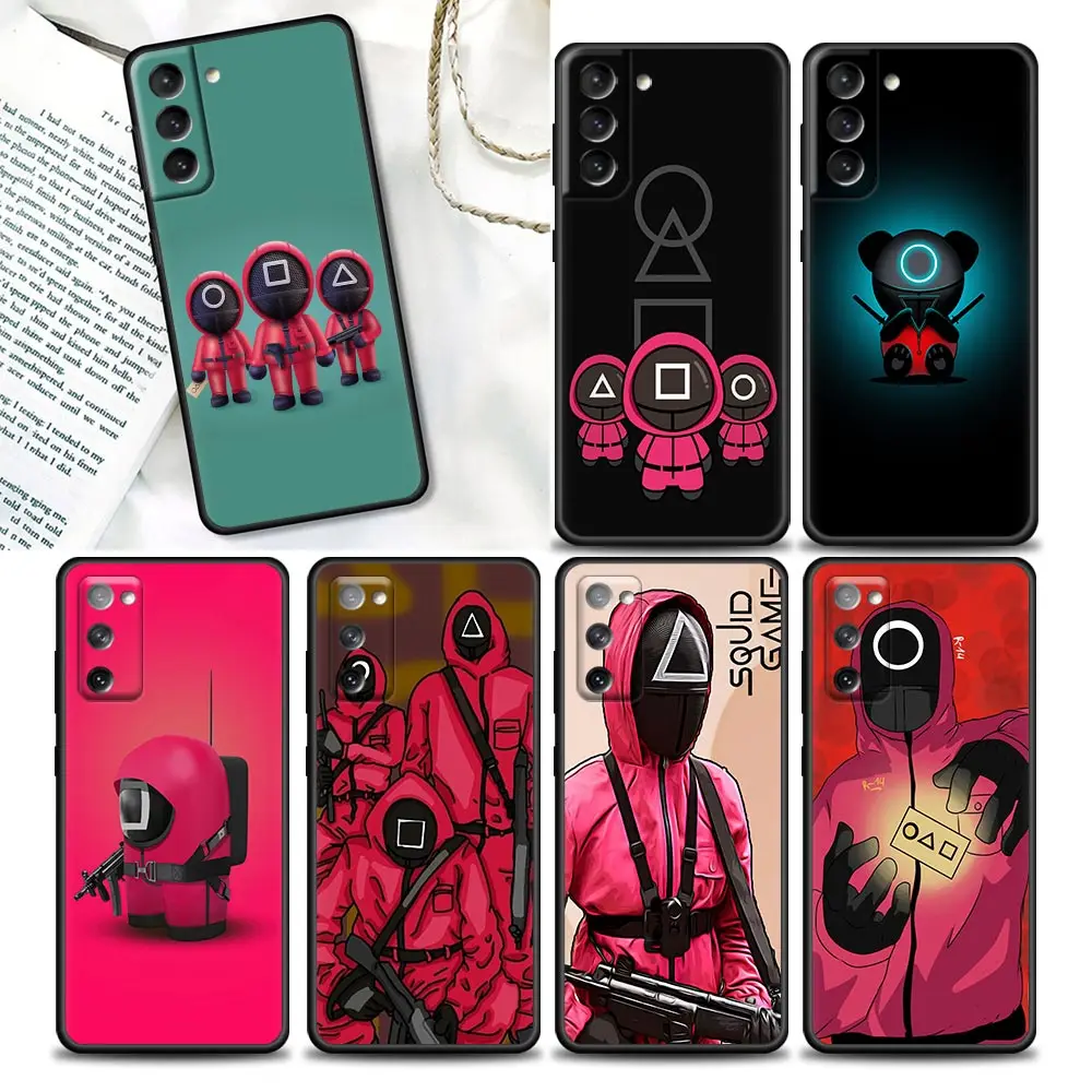 

Cute Squid Game TV 456 Phone Case For Samsung Galaxy S20 S21 FE S10 S9 S8 S22 Plus Ultra 5G 4G S10e Lite Case Black Soft Cover