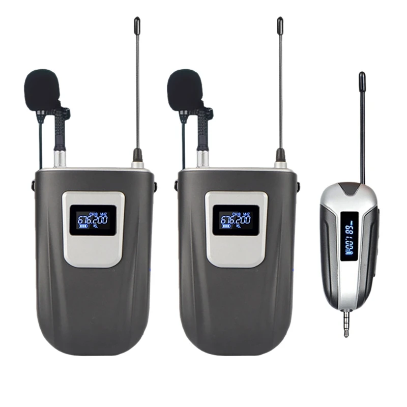 

Wireless Lavalier Microphone System Dual Wireless Lapel Mic For Iphone DSLR Camera Youtube Recording Vlog Interview