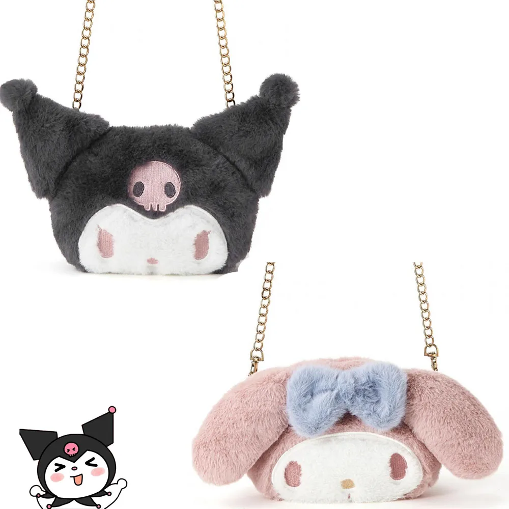 

Sanrios Kuromi Bag Plushie Handbag Cute My Melody Shoulder Kawaii Cinnamoroll Mini Backpack Soft Stuffed Plush Doll Storage Gift