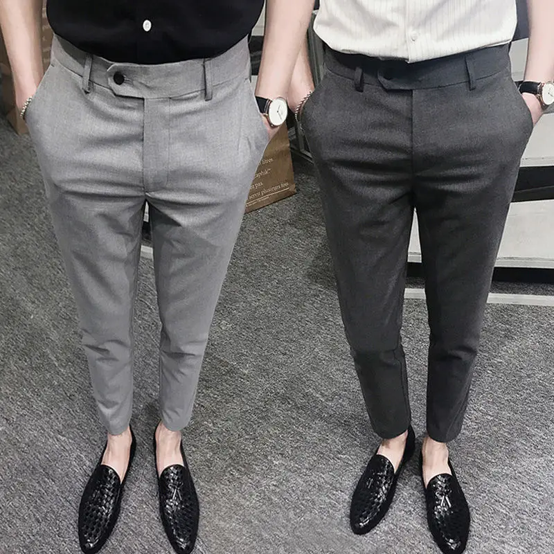 Dress Trousers for Men Casual Business Pants Long Straight Fit High Quality Men Suit Pants Fashion Dress Pants Formal V94