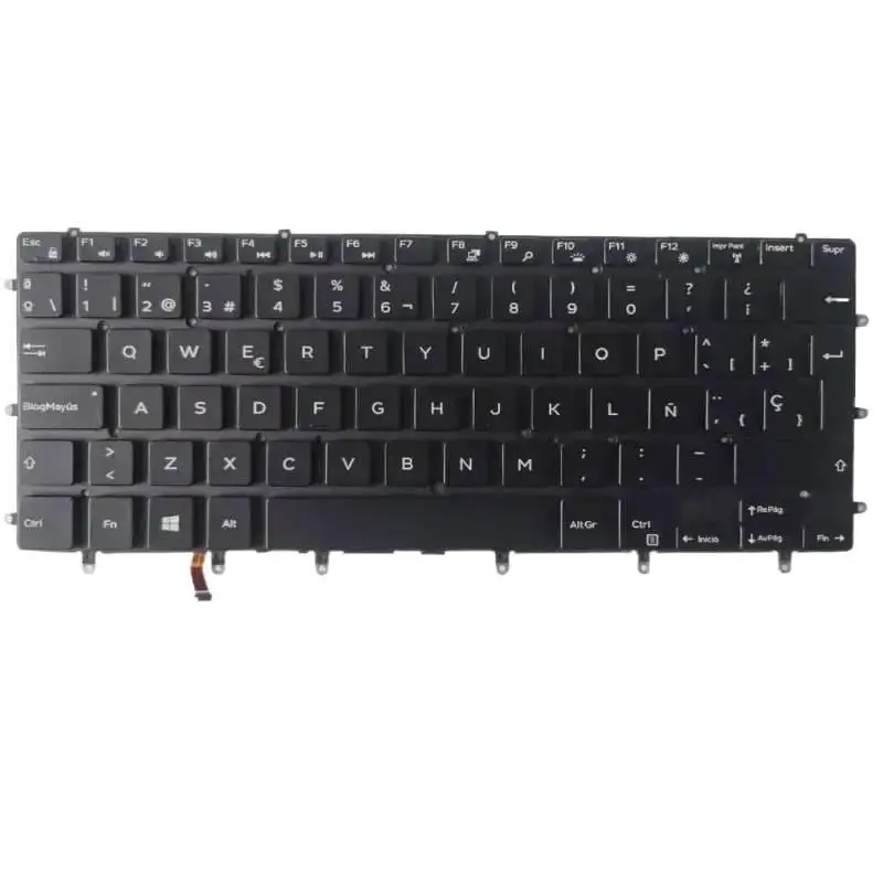 Фото ^^ Новая испанская клавиатура с подсветкой для XPS 15 9550 9560 9570 7590, Lpatop SP, черная №1