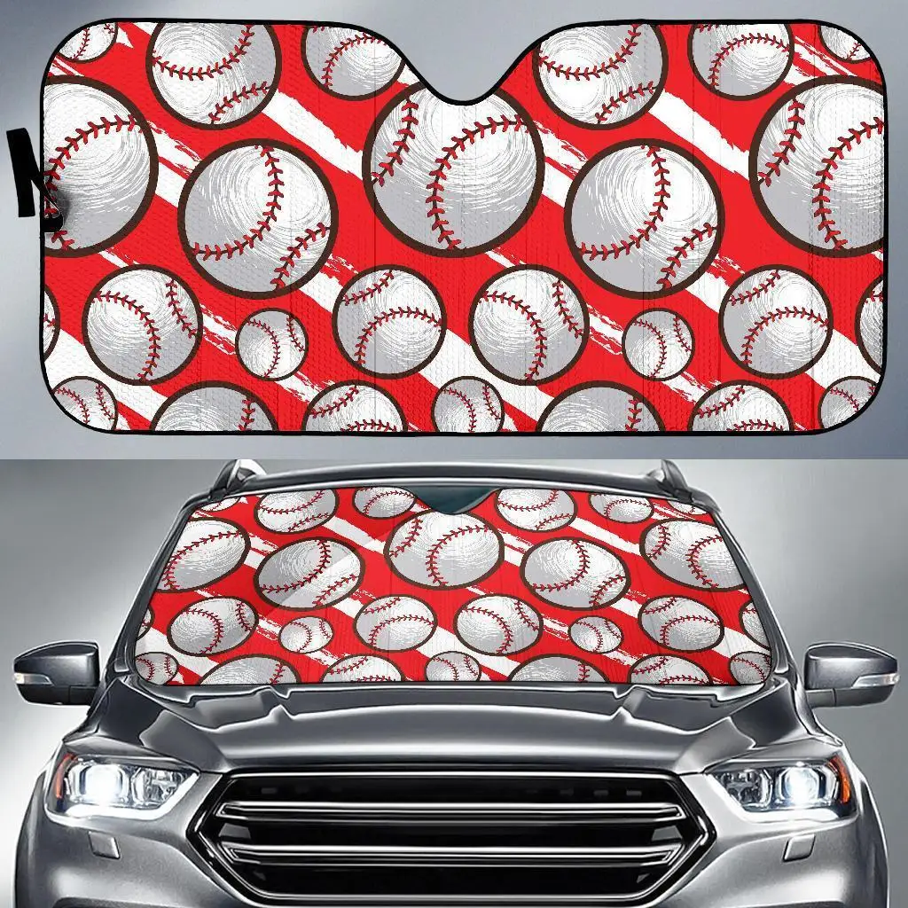 

Pattern Print Softball Auto Sun Shade Car Windshield Window Cover Sunshade