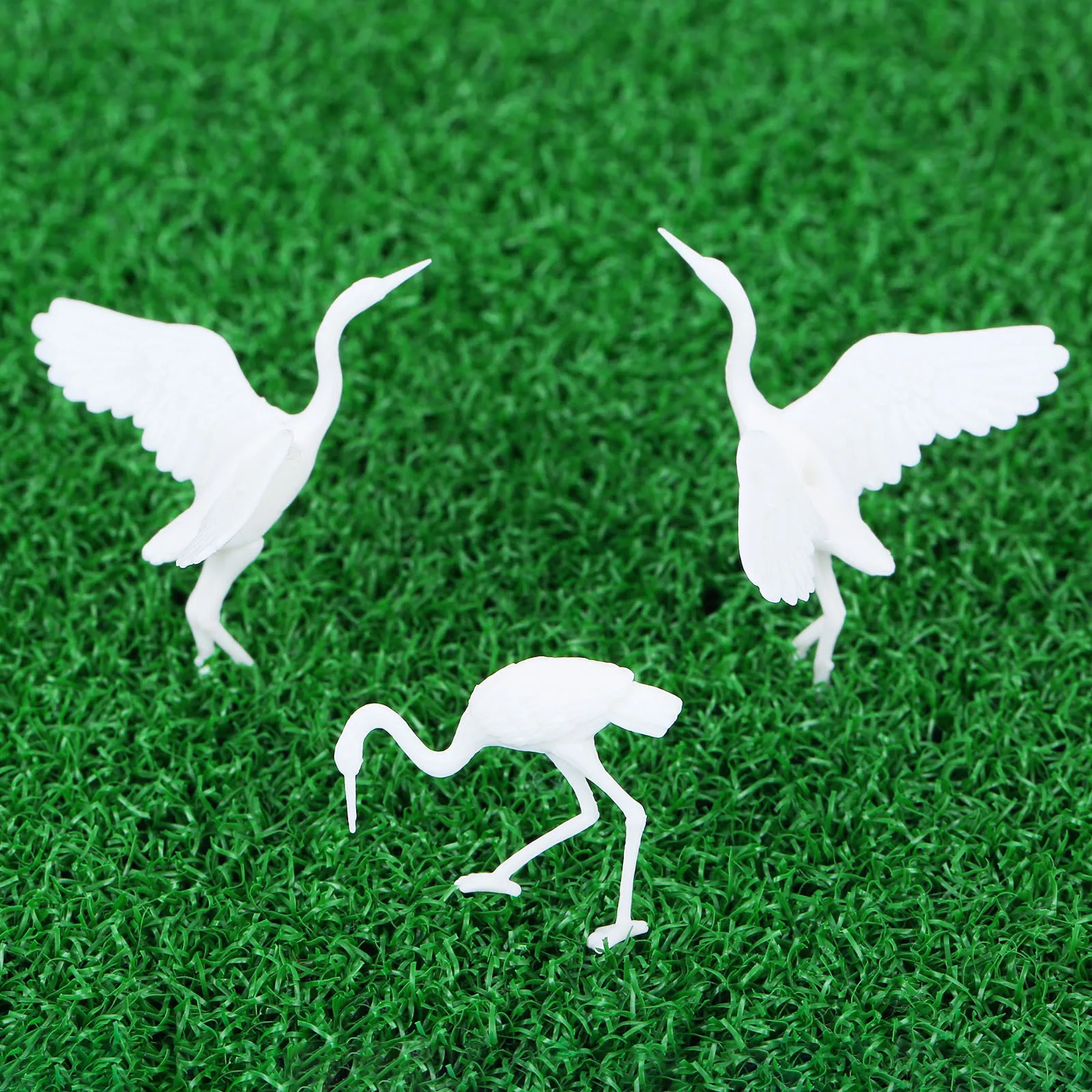 10pc 35mm Red-crowned Crane Models Mini Swan Birds Figure Plastic Toy Unique Decoration Scenes Layout Miniatures Landscape Decor - купить по