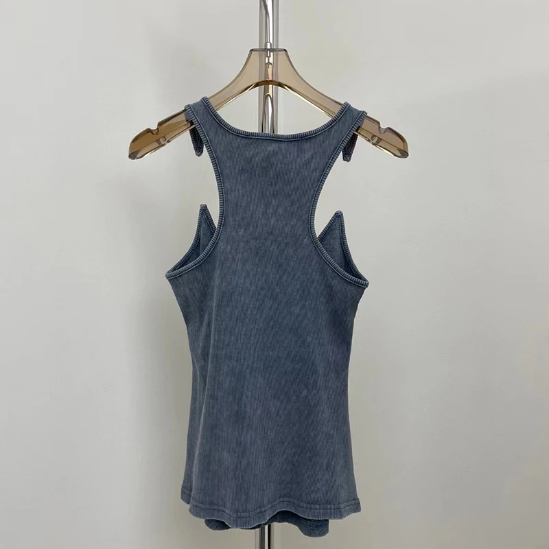 Женский Тонкий Топ-майка прозрачный дизайн в виде лески привлекательный