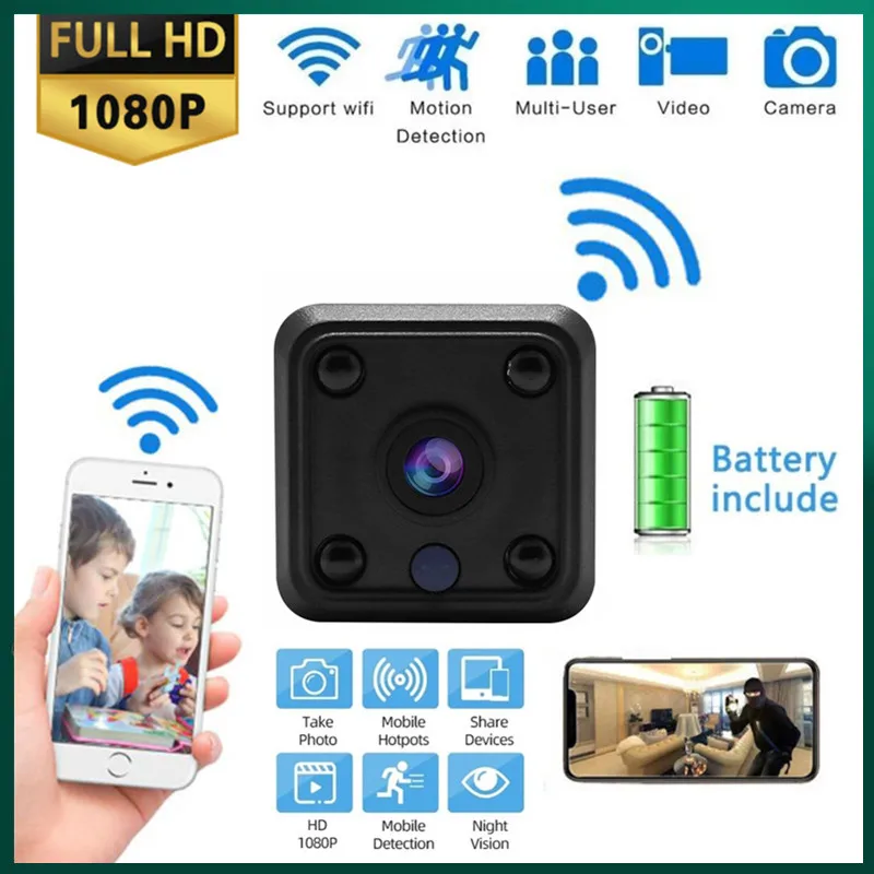 

HD 1080P Mini Camera IP WIFI Sensor With 300mAh Battery Night Motion DVR Micro Webcam Sport DV Video Recorder Small Camcorders