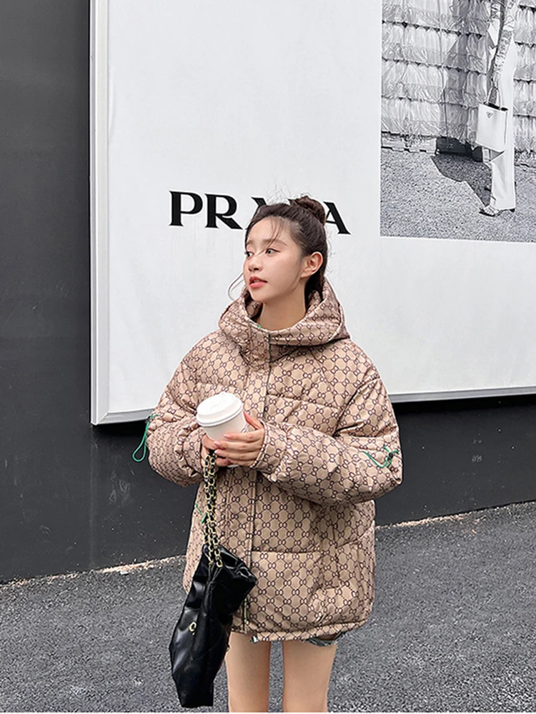 Autumn and winter new cotton short paragraph plaid loose jacket 2022 fashion women's hundred take y2k clothes bra coat parkas