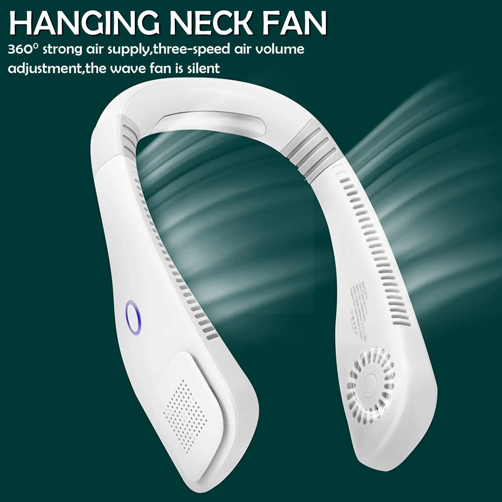 

New Portable Usb 2000mah Mini Fan Leafless Hanging Fan Neckband Neck Quiet Electric Cool Outdoor Fans Home Down Fan T6o0