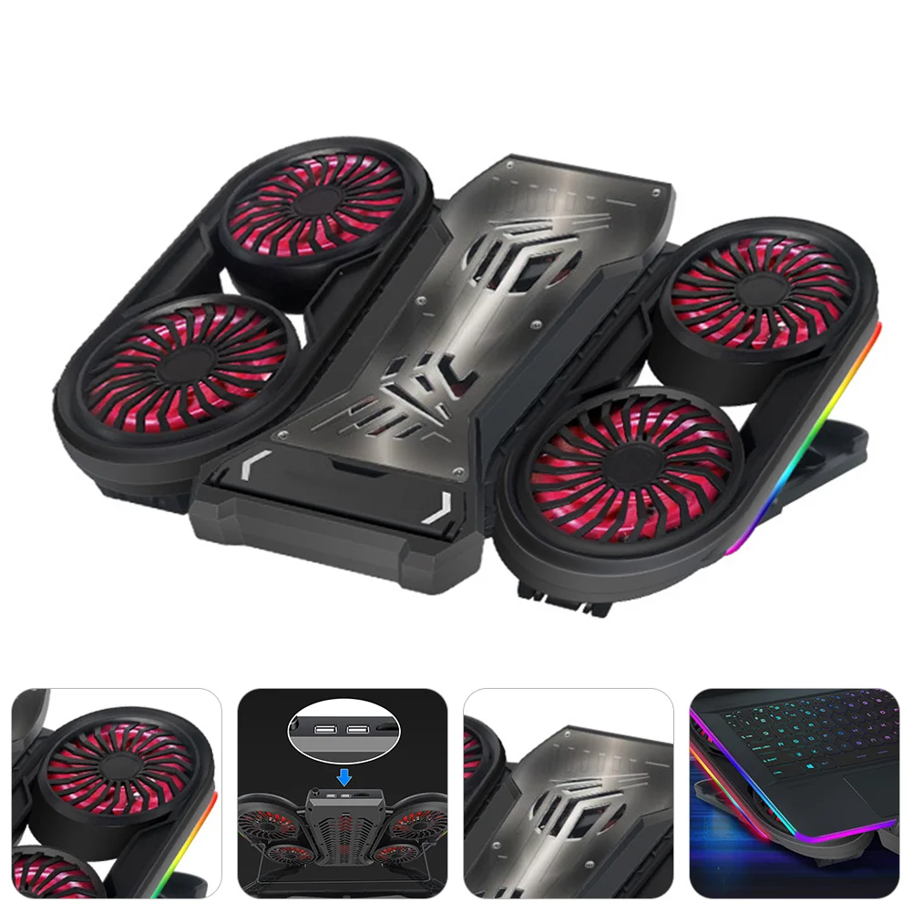 

Notebook Cooler Laptop Fan Cooler Colorful Lighting Bracket for Gaming Working