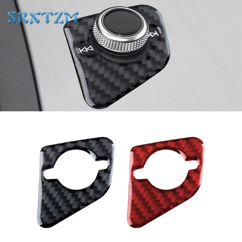 

Auto Interior Carbon Fiber Car Center Control Knob Panel Stickers Trim Decals Cover For Audi Q7 2016-2019 LHD