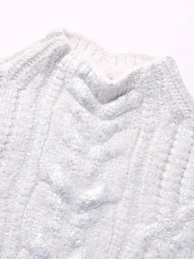 Nlzgmsj TRAF укороченный вязаный свитер жилеты для женщин жилет женский осенне-зимний